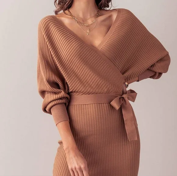 chinese dress ladies Kate Nursing Wrap Sweater Dress